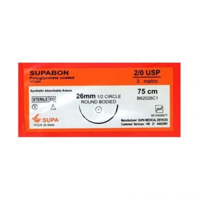 نخ سوپا بن بدون سوزن (پلی گلایکولیک اسید) 6 رشته ای( صفر- یک - 2/0 - 3/0)سوپا